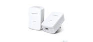 Mercusys MP500 KIT AV1000 Комплект гигабитных адаптеров Powerline, стандарт HomePlug AV2, 1 гигабитный порт, до 300 м по электросети, Plug and Play