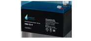Battery Parus Electro HM-12-9,  standard series HM-12-9,  voltage 12V,  capacity 9Ah  (discharge 20 hours),  max. discharge current  (5sec) 135A,  max. charge current 3.6A,  lead-acid type AGM,  terminals F2,  LxWxH 151x65x94mm.,  total height with terminals 100mm.,  weight 2.65kg.,  service life 6 years.