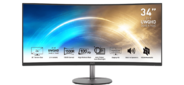 Монитор MSI PRO MP341CQ 34" 21:9 UWQHD (3440x1440) VA Curve1500R, 1ms (MPRT), 3000:1, 100M:1, 300nit, 178 / 178, 2xHDMI 2.0, DP 1.2, Tilt, Speaker, VESA, 100Hz, Black, 1y w-ty