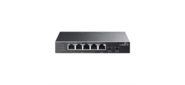 TP-Link TL-SG1005P-PD, Настольный коммутатор с 5 гиг. портами (1 порт с входящим PoE++, 4 порта с исходящим PoE+), бюджет PoE: 9, 21, 47 или 66 Вт (зависит от используемого стандарта входящего PoE)