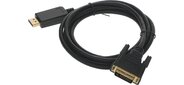 Кабель аудио-видео Buro 1.1v DisplayPort (m) / DVI-D (Dual Link) (m) 2м. Позолоченные контакты черный (BHP DPP_DVI-2)