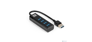 USB-Хаб  (концентратор) 4-в-1 ExeGate DUB-4TP  (кабель-адаптер USB3.0 --> 4xUSB3.0,  Plug&Play,  черный)