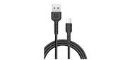 Defender Кабель F181,  USB 2.0  (AM) - microUSB 2.0  (BM),  1метр,  2.4А,  нейлоновая оплетка,  чёрный