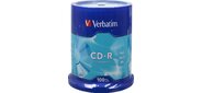 Диск CD-R 700МБ 52x Verbatim 43411 80min пласт.коробка, на шпинделе (100шт. / уп.)