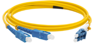 Патч-корд оптический LANMASTER, LSZH, дуплексный, LC / UPC-SC / UPC, SM OS2, 1.0 м