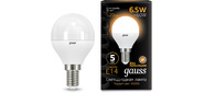 GAUSS 105101107 Светодиодная лампа LED Шар E14 6.5W 520lm 3000K 1 / 10 / 50