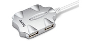 Разветвитель USB 2.0 Buro BU-HUB4-0.5-U2.0-Candy 4порт. серебристый