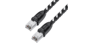 GCR Патч-корд PROF прямой 5.0m, UTP медь кат.6, STRONG черно-белый нейлон, ethernet high speed 10 Гбит / с, T568B, GCR-52779