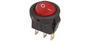 Rexant 36-2530 Выключатель клавишный круглый 250V 3А  (3с) ON-OFF красный  с подсветкой  Micro