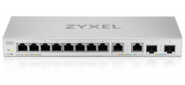 Мультигигабитный Smart L2 коммутатор Zyxel XGS1210-12,  8xGE,  2x1 / 2, 5GE,  2xSFP+,  настольный,  бесшумный