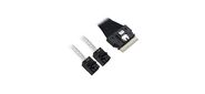 Кабель DiliVing DLSL74-8822 Slimline SASx8  (SFF8654) -to- 2 HDmSAS  (White) x4  (SFF8643  (NVMe Connection),  80cm,   (аналог Broadcom 05-60002-00)