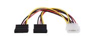 Кабель GoPower MOLEX  (f)-2SATA  (m) 0.2м PVC RoHS  (1 / 500)