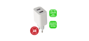 Сетевое З / У GoPower GP2U 2USB 2.4A 12W белый  (1 / 108)