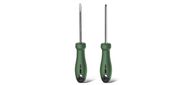Набор отверток "Home Series Green" Deli HT1002L 2шт SL5x100+PH1x100,  эксклюзивный дизайн,  рукоятка из высококачественного софттач пластика