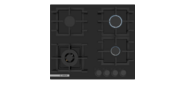 Serie 4, Газовая поверхность,  4.5х59x52 см,  закаленное стекло,  4 конфорки,  Wok,  газ-контроль,  автоподжиг,  черный цвет