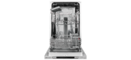 Посудомоечная машина полностью встраиваемая, ширина 45 см, 9 комплектов, внутреннее освещение, электронное управление, цифровой дисплей, 7 программ, 7 температурных режимов, дополнительная подставка под бокалы , регулируемая по высоте верхняя корзина, полки для чашек, самодиагностика, луч на полу, индикация отсутствия соли и ополаскивателя, частичная система защиты от протечек p, уровень шума 49 дБ, классы А++ / А / А