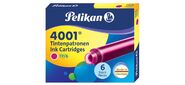 Картридж Pelikan INK 4001 TP / 6  (321075) розовые чернила для ручек перьевых  (6шт)