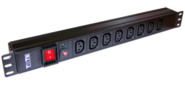 Блок розеток 19" 8 шт. C13,  10A 250V,  без шнура питания