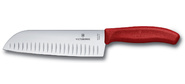 Нож кухонный Victorinox Swiss Classic  (6.8521.17B) стальной сантоку лезв.170мм прямая заточка красный блистер