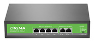 Коммутатор Digma DSP204F-2F-T80 DSP204F-2F-T80 V1  (L2) 6x100Мбит / с 4PoE 4PoE+ 80W неуправляемый