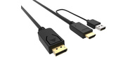 Кабель аудио-видео Buro HDMI  (m) / DisplayPort  (m) 2м. Позолоченные контакты черный  (HDMI-DP-2M)