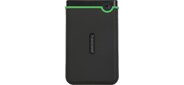 Transcend StoreJet 25M3S,  1Tb,  2.5",  USB 3.0,  резиновый противоударный,  тонкий,  Стальной Серый