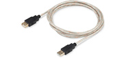 Кабель USB2.0 A-A (m / f), удлинительный , 1.8 м, ПРОЗРАЧНЫЙ с позолочеными контактами