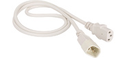 Шнур питания C13-C14, 3х0.75, 220В, 10А, белый, 0.5 метра