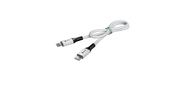 GCR Кабель 1.2m TypeC / Lightning MFI POWER DELIVERY 18 W,  быстрая зарядка,  белый,  корпус белый,  черный ПВХ,  GCR-53186