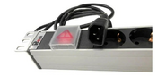 Блок розеток Rem-10 с выкл., 8 Sсhuko, 10 A, алюм., 19", шнур 1.8 м. IEC 60320 C14