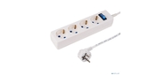 Сетевой фильтр PROconnect STANDARD 4 гнезда,  5 м,  3х0.75 мм²,  с / з + автовыкл.,  белый