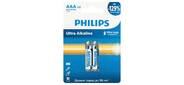 Philips Батарейки LR03E2W / 51 ААА алкалиновые 1, 5v, LR03-2BL Ultra (2 / 24 / 144 / 14400). Блистер 2 шт.