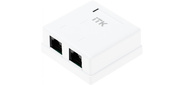 Настенная информационная розетка RJ45 8P8C, кат.5Е UTP, 2-порта, белая