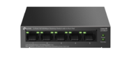 TP-Link LS105LP,  Настольный коммутатор с 5 портами 10 / 100 Мбит / с  (4 порта PoE),  802.3af,  бюджет PoE — 41 Вт,  до 250 метров
