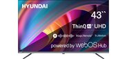 Телевизор LED Hyundai 43" H-LED43BU7100 WebOS Frameless Metal серый 4K Ultra HD 60Hz MEMC DVB-T DVB-T2 DVB-C DVB-S DVB-S2 USB WiFi Smart TV