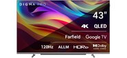Телевизор QLED Digma Pro 43" QLED 43L Google TV Frameless черный / серебристый 4K Ultra HD 120Hz HSR DVB-T DVB-T2 DVB-C DVB-S DVB-S2 USB WiFi Smart TV