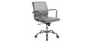 Бюрократ CH-993-Low / grey Кресло  (серая иск.кожа,  низкая спинка,   крестовина хром)