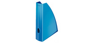 Лоток вертикальный Leitz 52771036 WOW A4 75x312x258мм синий металлик полистирол