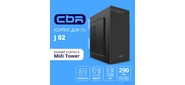 CBR Корпус ATX Miditower J02,  Без БП,  1*USB 3.0,  2*USB 2.0,  HD Audio+Mic, Black [PCC-ATX-J02-WPSU]