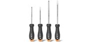Набор отверток ";Home Series Gray"; Deli HT1004C 4шт SL5x100+SL6x150+PH1x100+PH2x150, эксклюзивный дизайн, рукоятка из высококачественного софттач пластика
