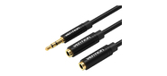Переходник-разветвитель Vention гибкий Jack 3.5 mm M / Jack 3.5 mm F x 2 - 0.3м