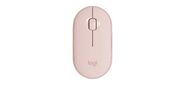 Мышь беспроводная Logitech Pebble M350 Pink розовая,  оптическая,  1000dpi,  2.4GHz,  USB-ресивер,  бесшумная,  под обе руки