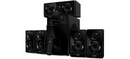 SVEN HT-210, чёрный, акустическая система 5.1, мощность (RMS):50Вт+5x15Вт, Bluetooth, Optical, Coaxial, FM-тюнер, USB / SD, дисплей, ПДУ