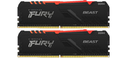 Память DDR4 2x16GB 2666MHz Kingston KF426C16BB2AK2 / 32 Fury Beast RGB RTL Gaming PC4-21300 CL16 DIMM 288-pin 1.2В kit dual rank с радиатором Ret