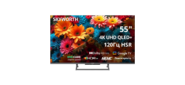 55",  Ultra HD,  QLED,  300Nit,  Google TV,  DVB-T2 / C / S2,  2.0 ch Sound 10W*2 Dolby Atmos,  120Hz,  3 HDMI,  2 USB,  Digital Audio Output,  LAN,  Composite output,  CI,  Выход для наушников,  Central stand,  2025