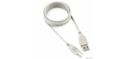 Кабель USB2.0 Cablexpert AM / BM,  медь,  Pro,  1.8м,  серый,  пакет  (CC-USB2-AMBM-6-N)