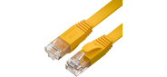 GCR Патч-корд PROF плоский прямой 2.0m, UTP медь кат.6, желтый, 30 AWG, ethernet high speed 10 Гбит / с, RJ45, T568B, GCR-52827