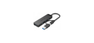 Концентратор Vention OTG USB-C+USB 3.0 / 4xUSB 3.0 порта Черный - 0.15м.