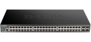 D-Link DGS-1250-52X / A1A,  L2 Smart Switch with 48 10 / 100 / 1000Base-T ports and 4 10GBase-X SFP+ ports.16K Mac address,  802.3x Flow Control,  4K of 802.1Q VLAN,  4 IP Interface,  802.1p Priority Queues
