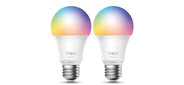 TP-Link Tapo L530E (2-pack) Smart WiFi Bulb,  A60 size,  E27 base,  8.7W,  Multicolor,  800 lumens brightness and dimmable,  802.11b  /  g  /  n 2.4G WiFi connection,  2-Pack
